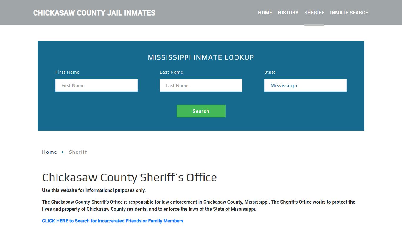 Chickasaw County Sheriff, MS Arrest Warrant Lookup