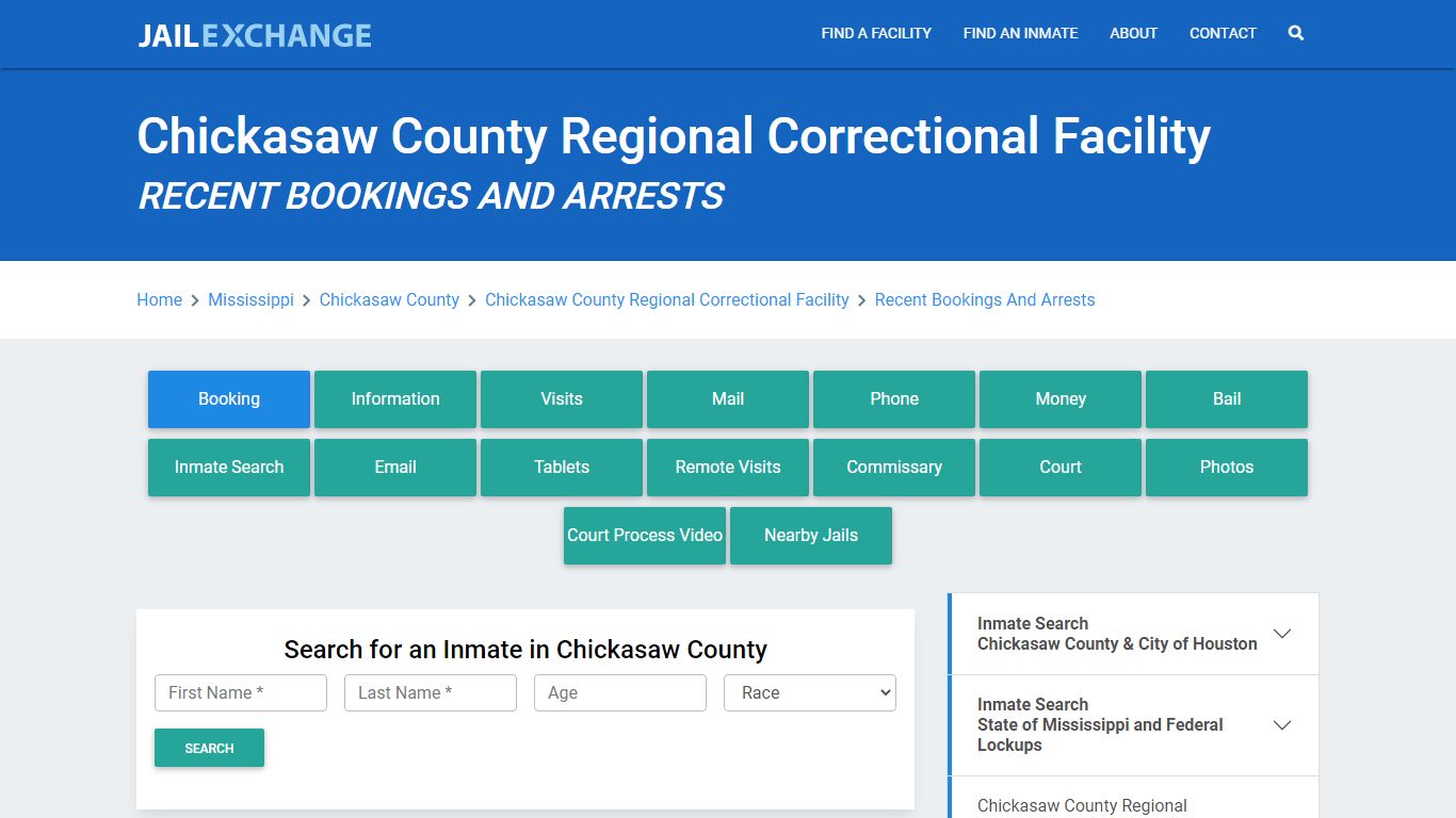 Chickasaw County Regional Correctional Facility MS Recent Arrests and ...